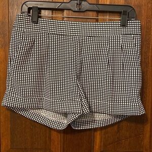 Women's Black and White Checkered Shorts